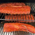 Pork ribs in the smoker